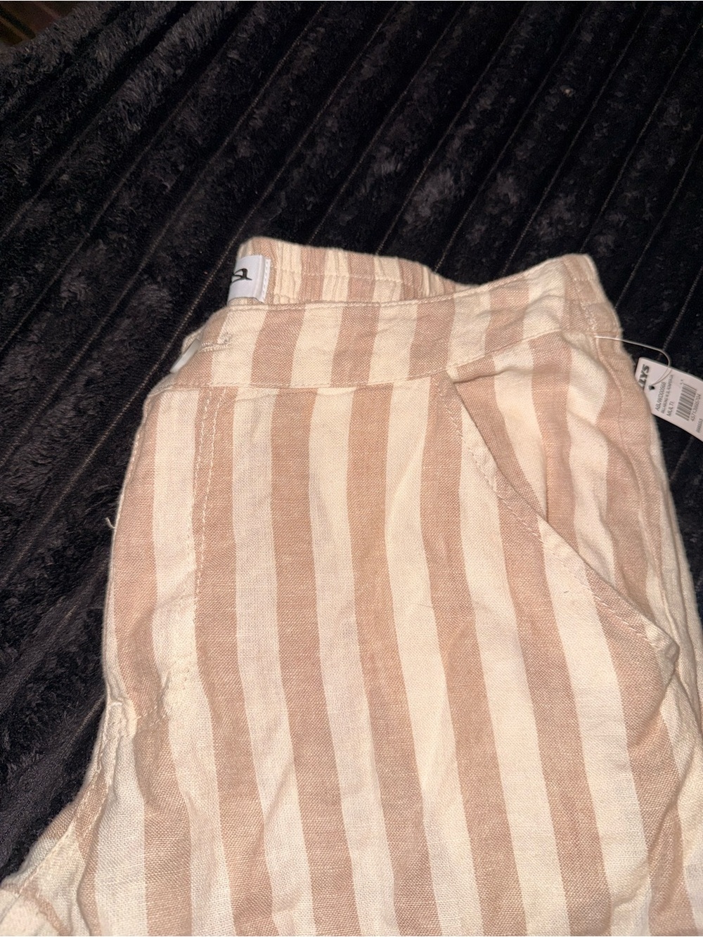Tilly's Beige & White Striped Pull-On Pants - Picture 3 of 5